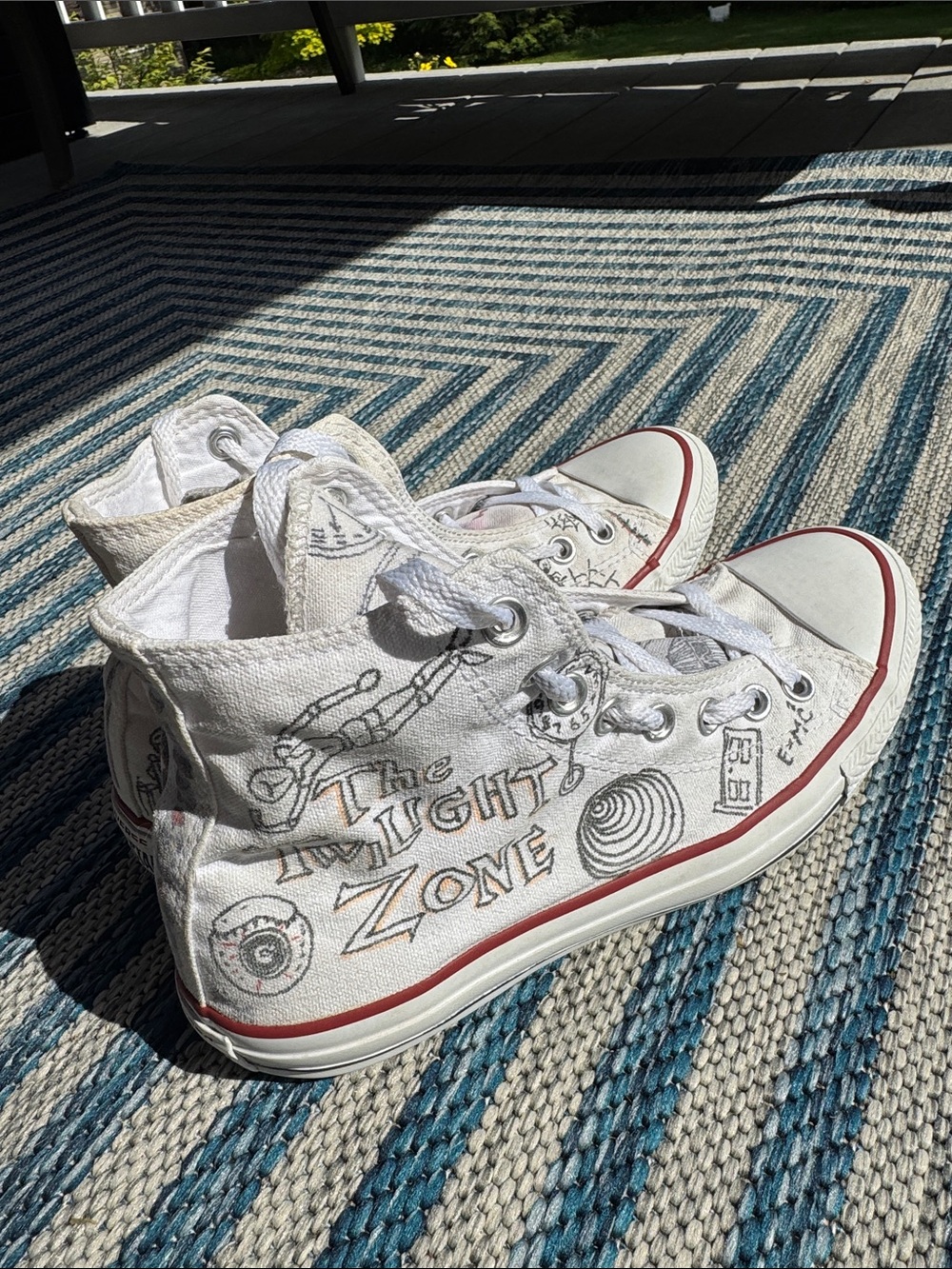Converse White High-Top Sneakers character Twilight Zone Munsters  Halloween